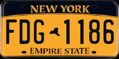 NY license plate FDG1186
