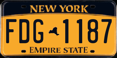 NY license plate FDG1187
