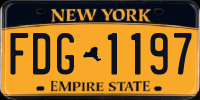 NY license plate FDG1197
