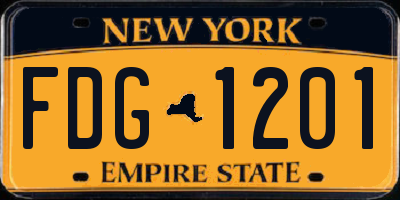 NY license plate FDG1201