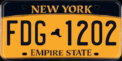 NY license plate FDG1202