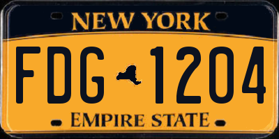 NY license plate FDG1204