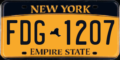 NY license plate FDG1207