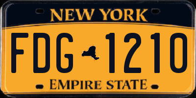 NY license plate FDG1210