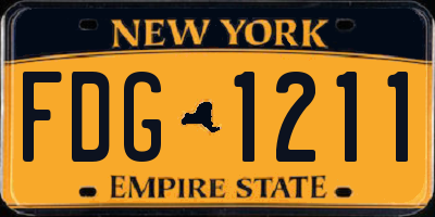 NY license plate FDG1211