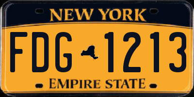 NY license plate FDG1213
