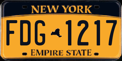 NY license plate FDG1217