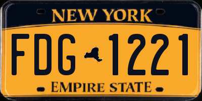 NY license plate FDG1221