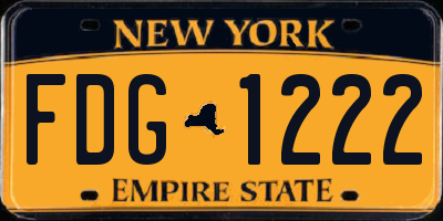 NY license plate FDG1222