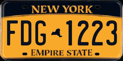 NY license plate FDG1223