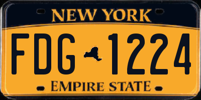 NY license plate FDG1224