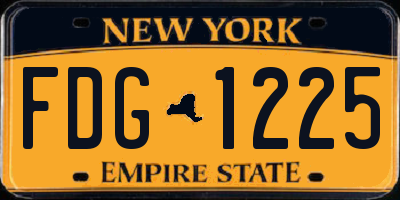 NY license plate FDG1225