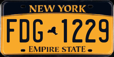NY license plate FDG1229
