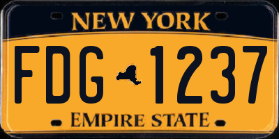 NY license plate FDG1237