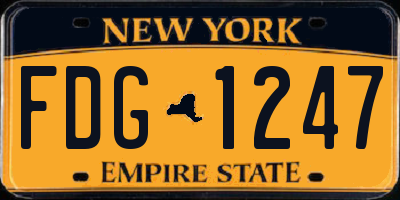 NY license plate FDG1247