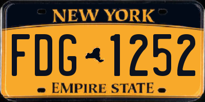 NY license plate FDG1252