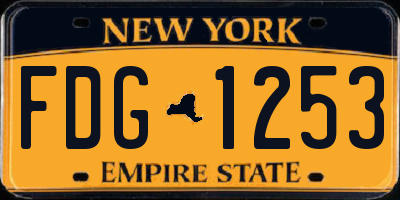 NY license plate FDG1253