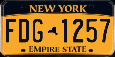 NY license plate FDG1257