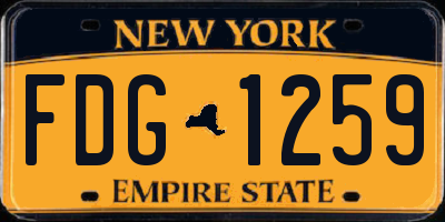 NY license plate FDG1259