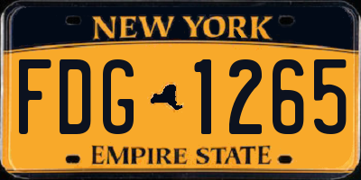 NY license plate FDG1265