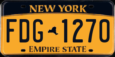 NY license plate FDG1270
