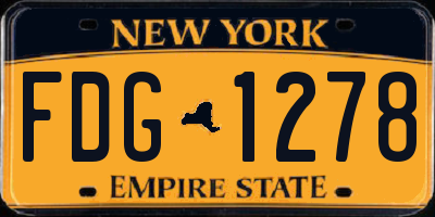 NY license plate FDG1278
