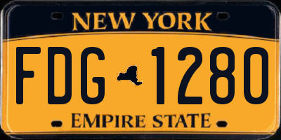 NY license plate FDG1280