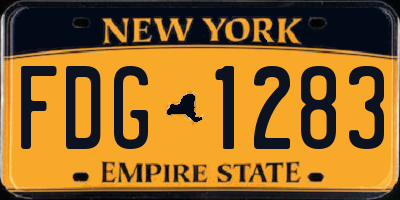 NY license plate FDG1283