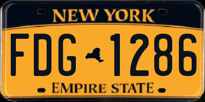NY license plate FDG1286