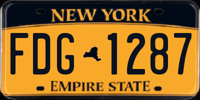 NY license plate FDG1287
