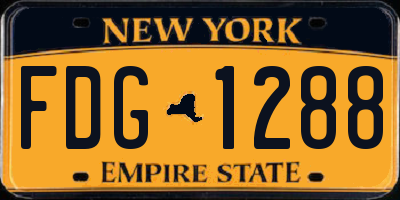 NY license plate FDG1288