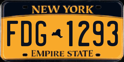 NY license plate FDG1293