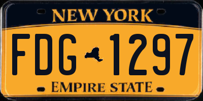 NY license plate FDG1297