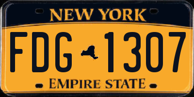 NY license plate FDG1307