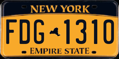 NY license plate FDG1310