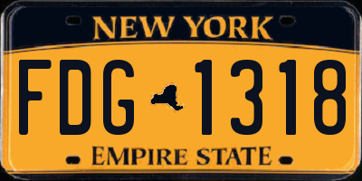 NY license plate FDG1318