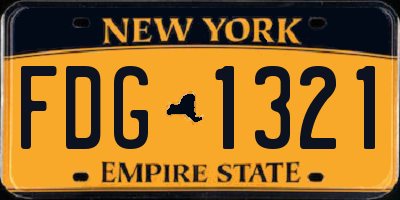 NY license plate FDG1321