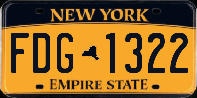 NY license plate FDG1322