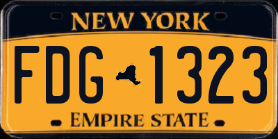 NY license plate FDG1323