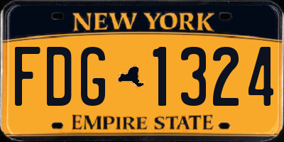 NY license plate FDG1324