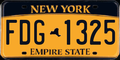 NY license plate FDG1325