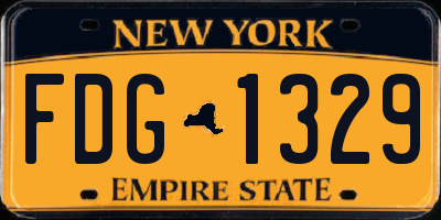 NY license plate FDG1329