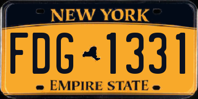NY license plate FDG1331