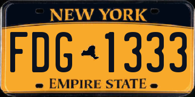NY license plate FDG1333
