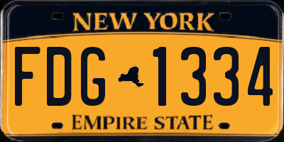 NY license plate FDG1334