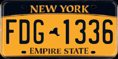 NY license plate FDG1336