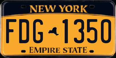 NY license plate FDG1350