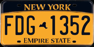 NY license plate FDG1352