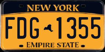 NY license plate FDG1355