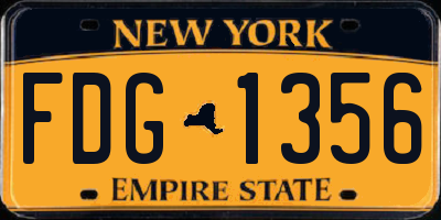 NY license plate FDG1356
